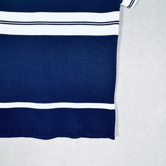 Vintage Neusteters Sweater Women S Blue Knit Short Sleeve Zip Back - Picture 2 of 10